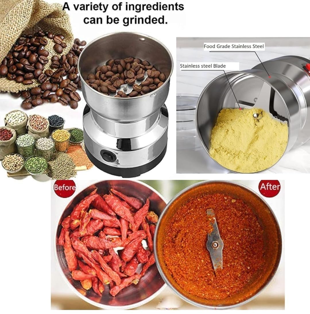 Stainless Steel Electric Coffee Grinder & Mixer